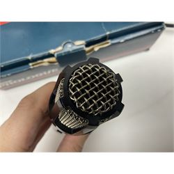 Shure SM58 Dynamic microphone; in original bag with paperwork; Shure Prologue 10H-LC Dynamic microphone; boxed; each with cable and tubular chrome adjustable stand (4)