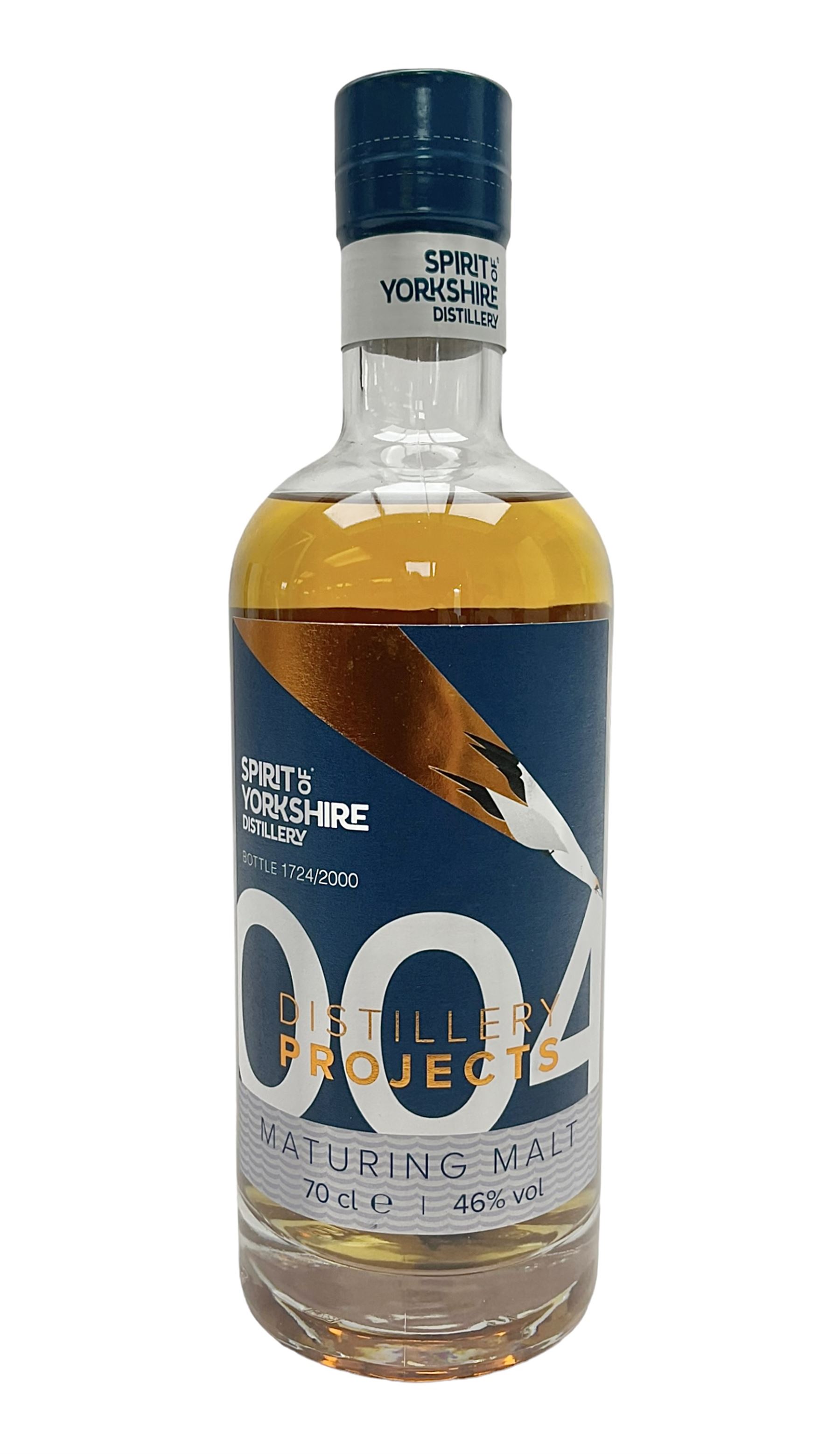 Spirit of Yorkshire Distillery, distillery projects maturing malt, project number 4, limited edition 1724/2000, 70cl, 46% vol