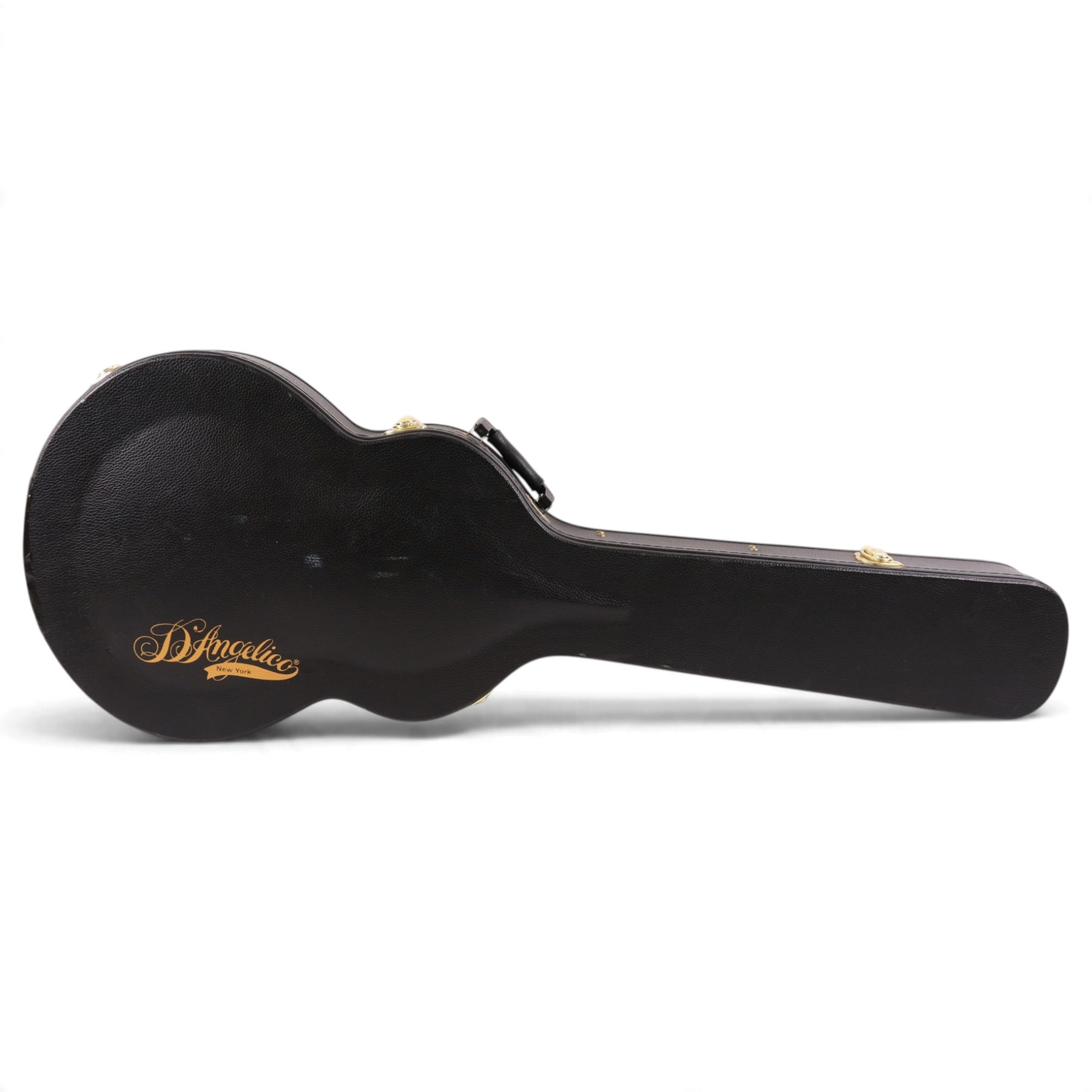 D'Angelico Excel SS electric guitar, with semi-hollow body in amber finish, serial no. US15070189, in D'Angelico hard case, guitar L105cm