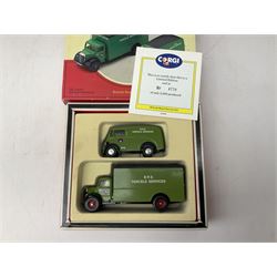 Nineteen boxed Corgi die-cast models sets, to include 50th Anniversary Battle of Britain, The Ruddles, The Bass, Ford- the general utility car, 150th Anniversary Penny Post, White Bread, Charrington etc