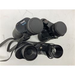 Eight cased pairs of binoculars, to include Zenith 10x50 field binoculars, Prinz 16x50, Prinzlux 10x50, Aquilus 10x35, etc, and a further binocular case