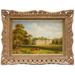 JL Roberts (British 19th century): ‘The Old Hall - Anlaby East Yorkshire', oil on wood panel signed, titled and dated 1830 verso 19cm x 29cm