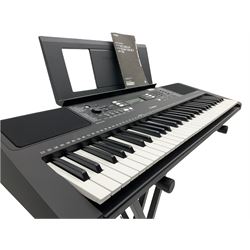 Yamaha PSR E363 keyboard, with stand, foot pedal and instructions
