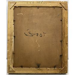 William Conor OBE RHA PPRUA ROI (Northern Irish 1881-1968): The Elder Sister, oil on canvas laid on to board, signed verso 50cm x 40cm