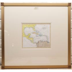 After Robert Wilkinson (British fl.1768-1825): 'An Accurate Map Map of the West Indies from the Latest Improvements', early 19th century hand-coloured map 21.5cm x 24cm