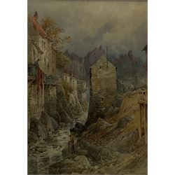 William James Boddy (British 1832-1911): 'Robin Hoods Bay', watercolour signed titled and dated 1885, 47cm x 33cm