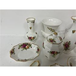 Royal Albert Old Country Roses, to include vases, trinket dishes, covered vases etc