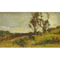 Frederic William Jackson (Staithes Group 1859-1918): Trees in Landscape, oil on board signed 13cm x 21cm