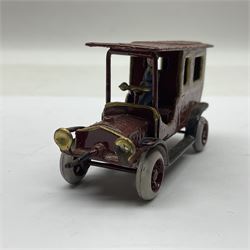 Ernst Plank van, circa 1912, maroon body with gilt detail, hinged roof and driver, H4cm, L7cm