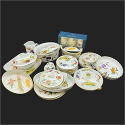 Royal Worcester Evesham pattern dinner wares, including covered serving dishes of various sizes, ramekins, jug etc