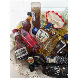 Mixed alcohol miniatures, including Disaronno, Lyme Bay Sloe liqueur, Grand Marnier etc, various contents and proof  