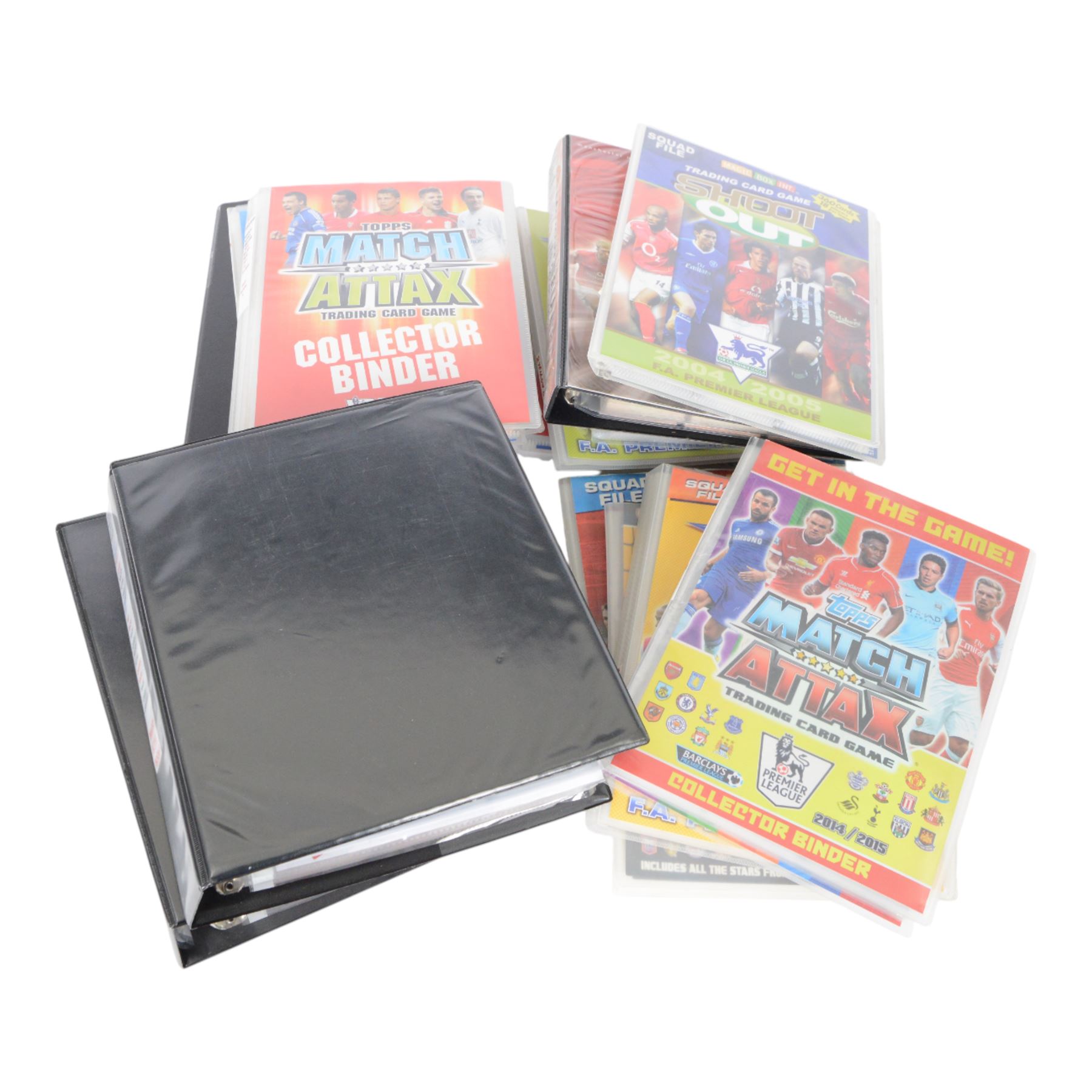 Large collection of Football trading cards, including full Manchester Untied Upper Deck set in official folder, large quantity of Topps Match Attax cards, including full sets, in official collectors binders, Panini Euro 2012 part set in folder, etc, all housed in folders