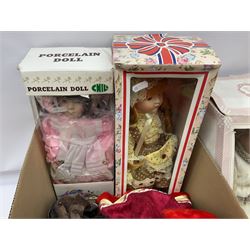 Quantity of dolls to include Knowles Rapunzel, two boxed Windsor Collection etc in two boxes
