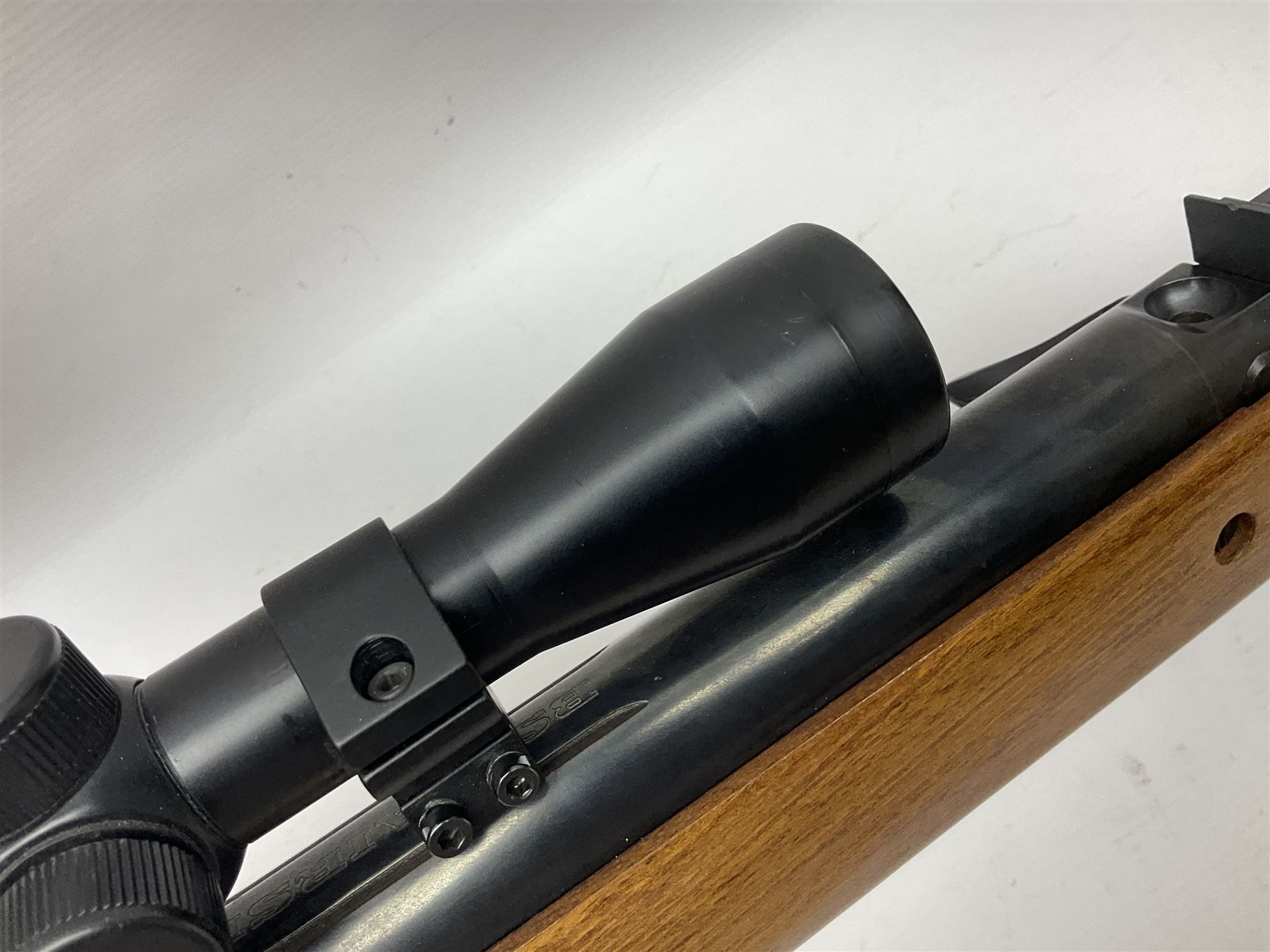 BSA 22 caliber air riffle with telescopic sight, in Fambeau hard case