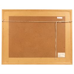 Graham Blaine (British 20th Century): 'Warwickshire Barn', watercolour signed, titled on label verso 24cm x 51cm 