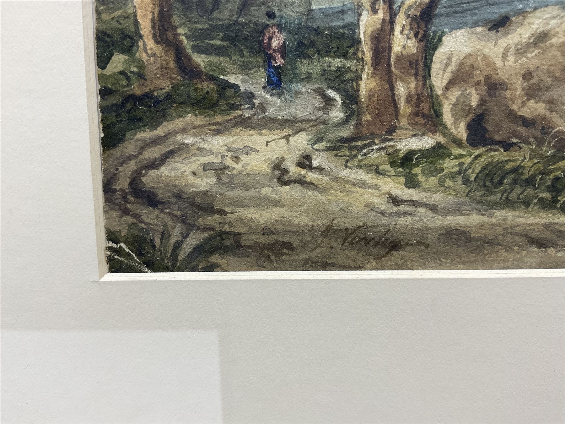 John Varley (British 1778-1842): Rowing Boat on a Scottish Lake, watercolour signed 20cm x 27cm