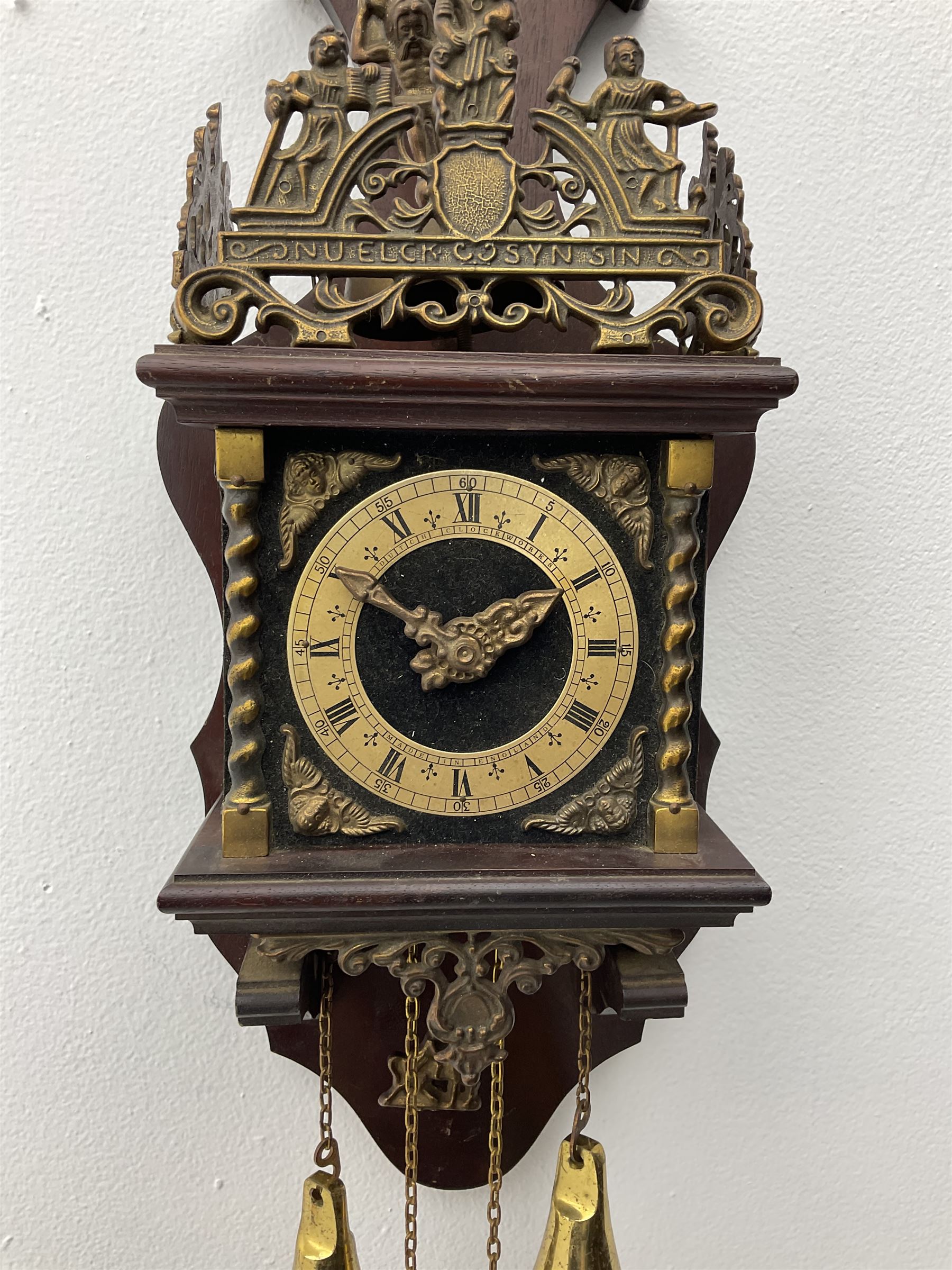 20th century Dutch style Zaanse Zaandam wall clock with a German eight
