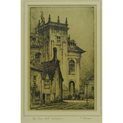  'Wells Cathedral', 'Penniless Arch Wells' and 'Town Hall Abingdon', three collotypes after Featherstone Robson (British 1880 - 1936) 22cm x 14cm (3)  