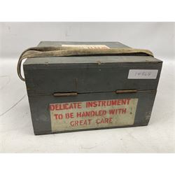  WWII period Type P10 aircraft compass, 16.5cm diameter brass rim marked “Type P10” and “No 1130B”, spring mounted onto brass base with Air Ministry plate marked “Crown A.M. No 6A.1671”; in original grey painted wooden box