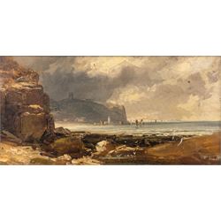 Robert Ernest Roe (British 1852-1921): View of Scarborough Castle, oil on canvas unsigned ...