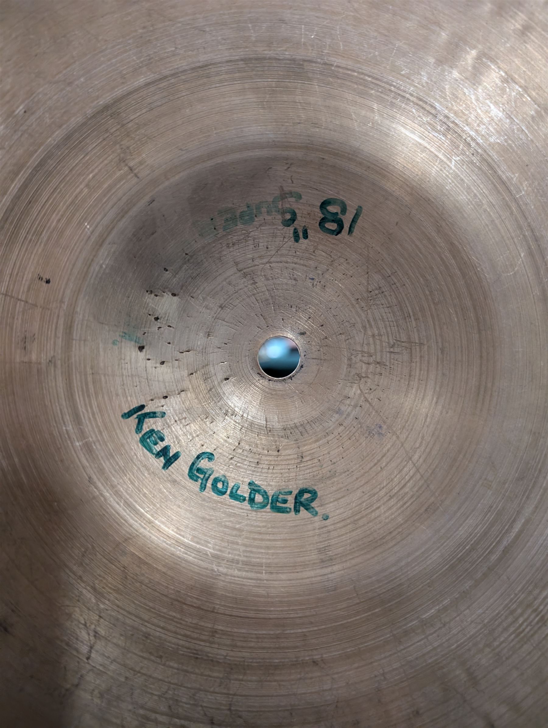 1950s Premier drum kit, owned by Ken Golder the original drummer in the John Barry Seven, comprising bass drum, floor tom, mounted tom, two bongos, Zildjian high hats and ride cymbal, Superzyn crash cymbal and stands, with some original receipts for the kit addressed to Mr Golder

