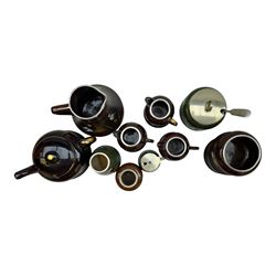 Taylor Tunnicliffe & Co silver mounted seven piece tea service, hallmarked Harold Bushell & Co Ltd, Birmingham 1908 (and other dates), together with a similar example and three silver plate mounted examples (11)