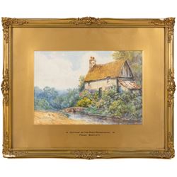 Frank Bartlett (British early 20th century): 'Cottage by the Road - Grassington' and 'Rural Cottage - Bolton Abbey', pair of watercolours signed and dated '30, titled on the mount 24cm x 35cm (2)