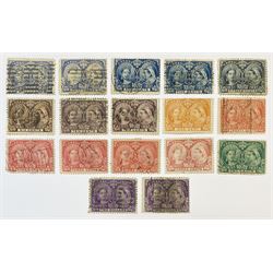 Canada Queen Victoria 1897 seventeen stamps, including two dollars, all previously mounted