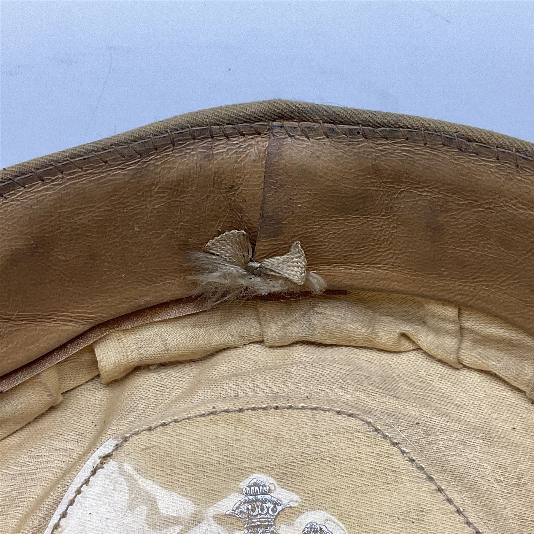 WW2 German Political Leaders brown cloth visor cap with metal insignia; labelled K. Hartel Weiden