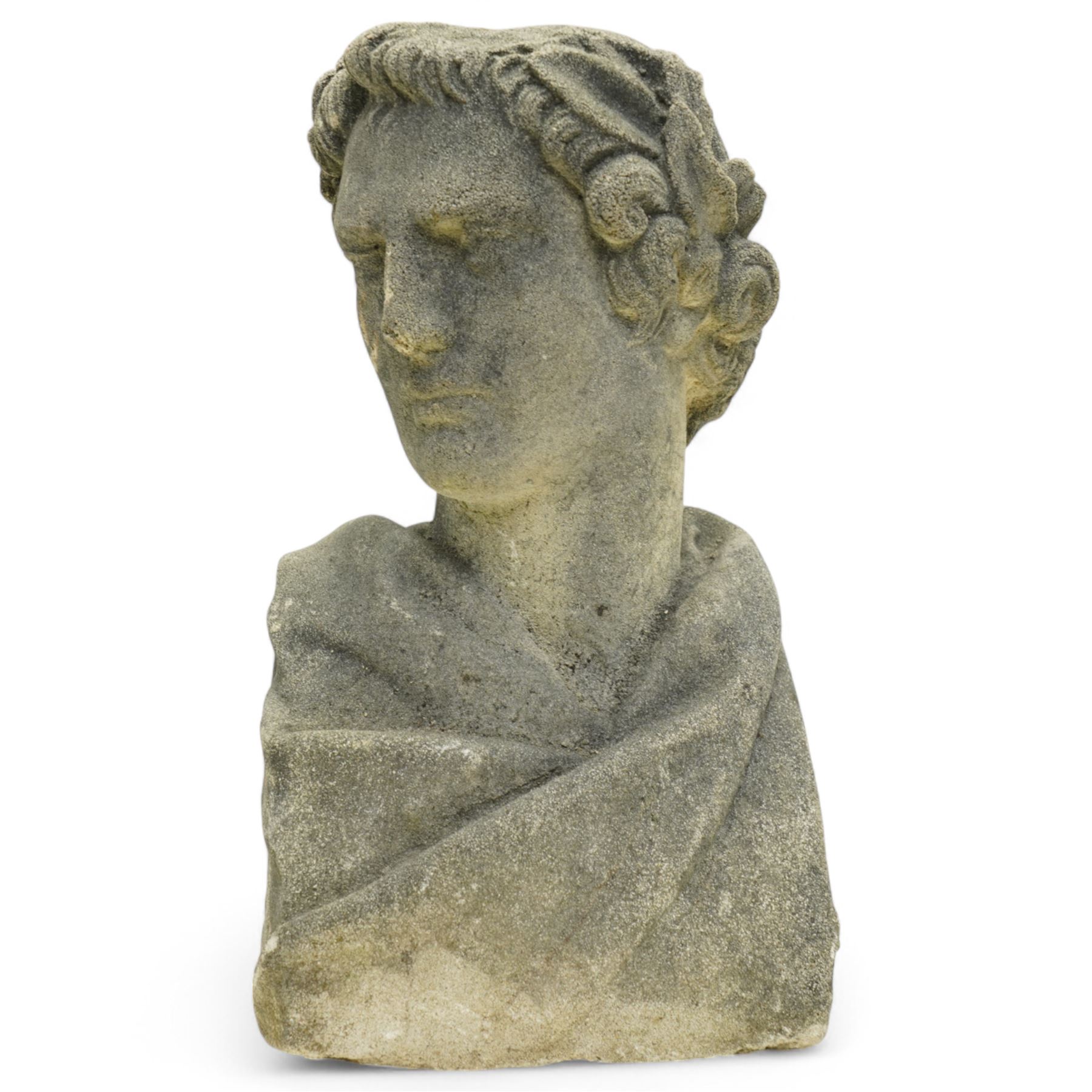 Cast stone bust of a Roman Emperor H29cm