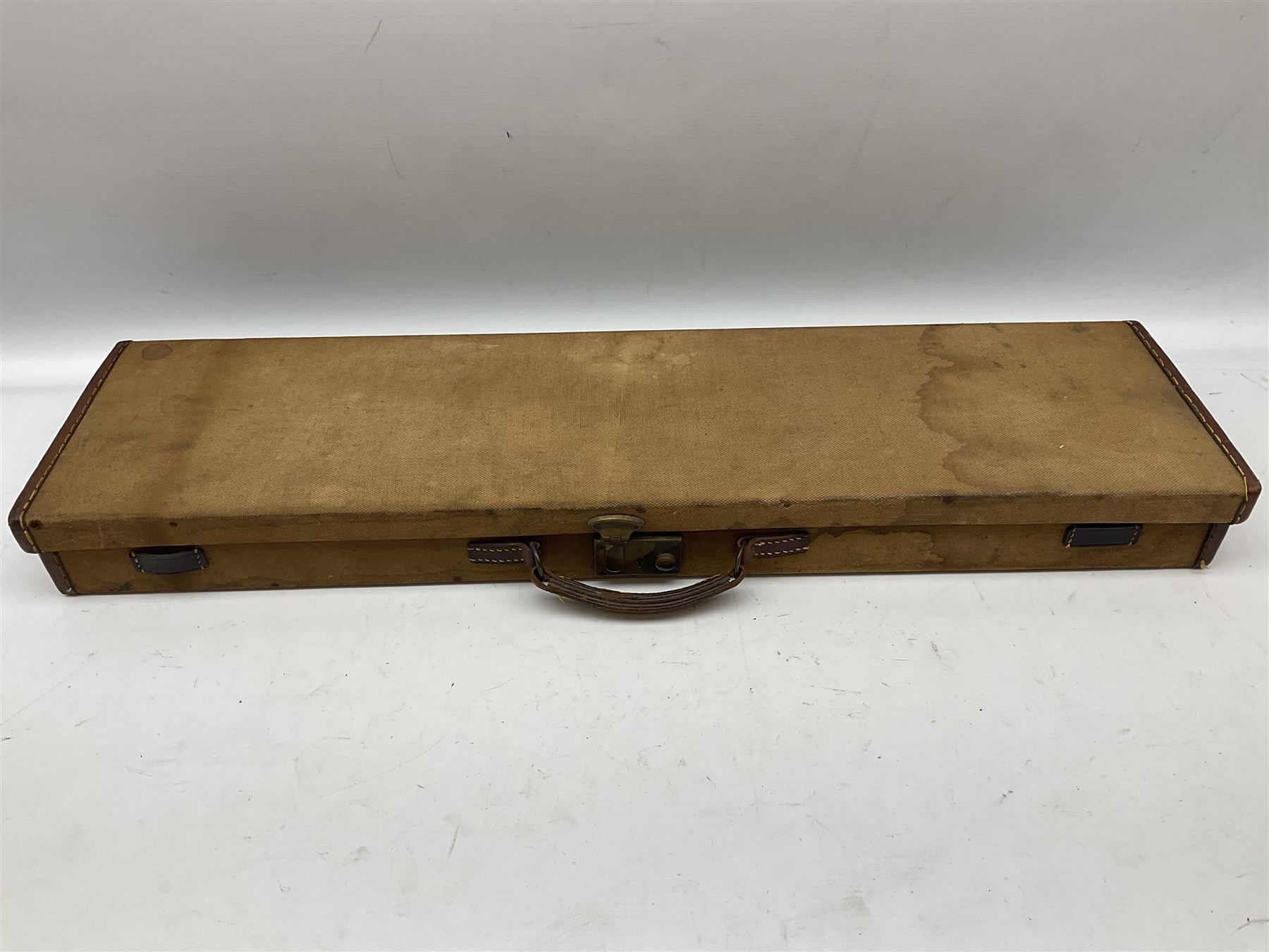 Canvas and leather bound shotgun case, up to 30.5” barrels