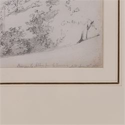 Mary Weatherill (British 1834-1913): 'Rievaulx Abbey from the Terraces', pencil sketch signed with initials, titled and dated 1850, 25cm x 36cm 