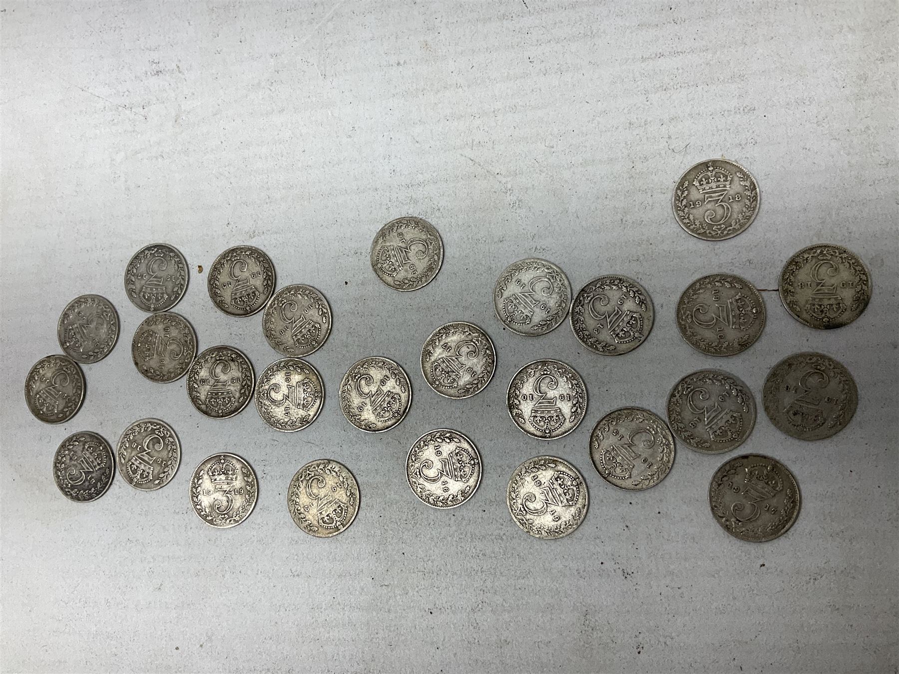 Approximately 120 grams of Great British pre 1920 silver coins, including George III 1819 half crown, William IIII 1834 shilling, Queen Victoria 1892 half crown, various silver threepence pieces etc
