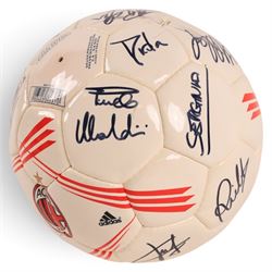 Manchester United football, signed by 2002/2003 season squad, with certificate of authenticity, together with a signed Adidas Classique AC Milan football