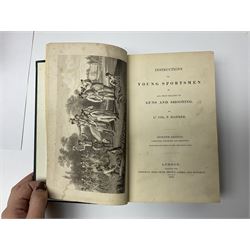 Hawker Lt. Col. P.: Instructions to Young Sportsmen in all that Relates to Guns and Shooting. 1833 7th edition. Re-bound in green cloth; Harting James Edmund: Hints on Shore Shooting.1871; Army Field Service Pocket Book. 1938. Contains numerous bound pamphlets; Ferrar Major M.L.: Officers of The Green Howards. 1920; Blake George: Mountain & Flood - History of the 52nd Lowland Division. 1950; and XV International Brigade. 1975 (6)