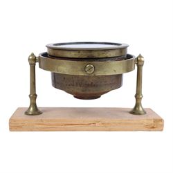 Three-draw telescope by Bailey Birmingham with in-built sun visor, together with a Britains Pride sailor door stop, Castle & Co gimbal compass, HMS Ark Royal plaque and 1992 presentation plaque to the Admiral of the Humber from the HMS Iron Duke