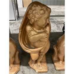 Set of four representations of the seasons in the form of putti - THIS LOT IS TO BE COLLECTED BY APPOINTMENT FROM DUGGLEBY STORAGE, GREAT HILL, EASTFIELD, SCARBOROUGH, YO11 3TX