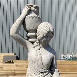 Cast stone circular garden bird bath figure - THIS LOT IS TO BE COLLECTED BY APPOINTMENT FROM DUGGLEBY STORAGE, GREAT HILL, EASTFIELD, SCARBOROUGH, YO11 3TX