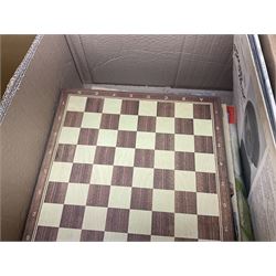 Clear glass demijohn / carboy, four wine bottles with wicker baskets, W T Avery & Co scales, Singer sewing machine, quantity of costume jewellery, trophy stand with silver-plate shields, quantity of vinyl records, stamps etc