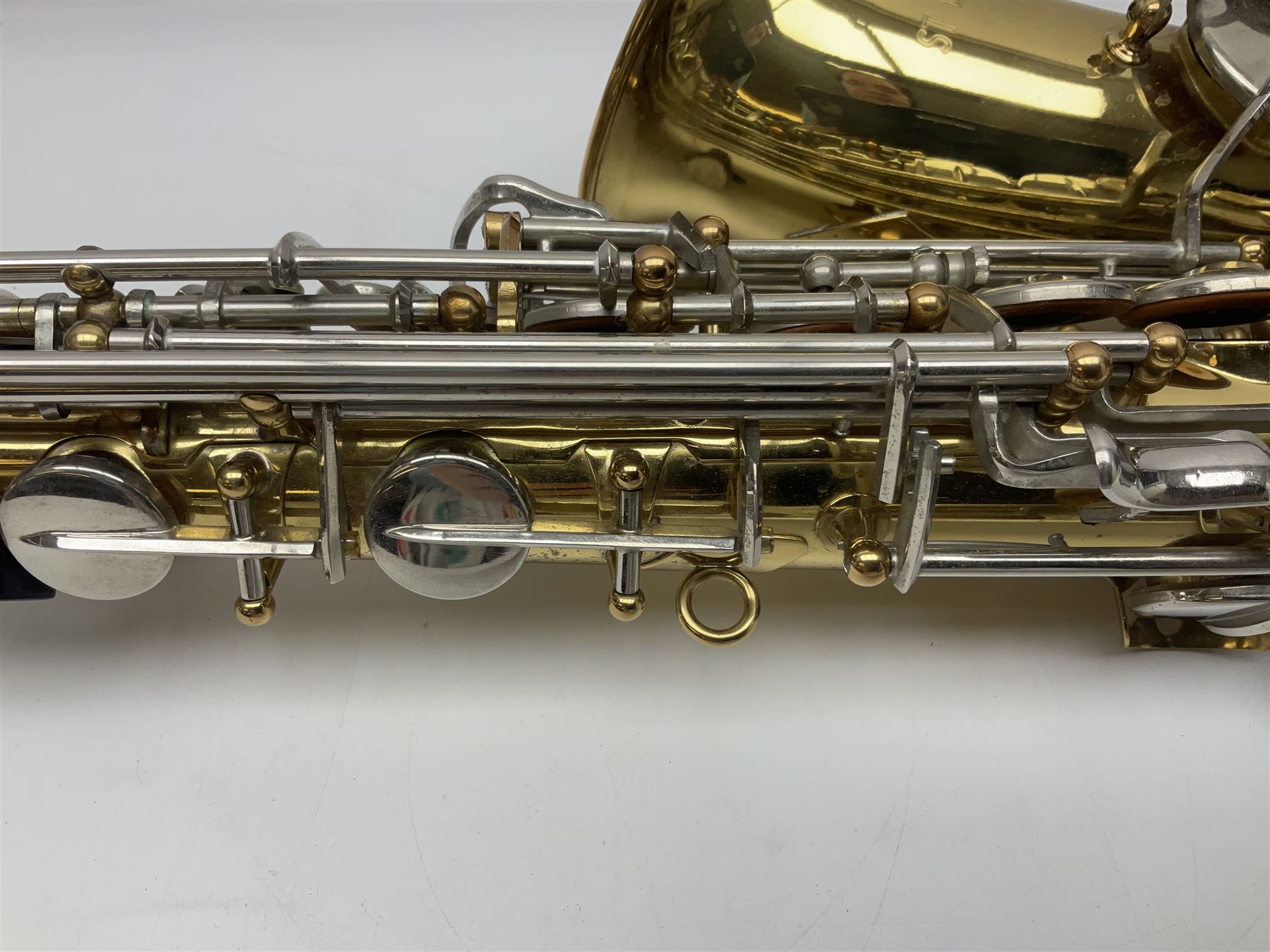 St Louis Alto saxophone, serial no.82437 in John Packer JP Blues 141 carrying case; with two-piece saxophone stand
