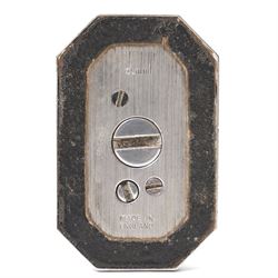 Dunhill - tallboy table lighter, silver-plate with reeded decoration and engine-turned body, on octagonal stepped base H10cm 