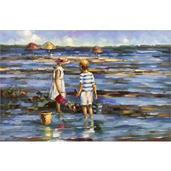 Impressionist School (Late 20th century): Children Wading on the Beach, oil on canvas unsigned 60cm x 90cm 
Provenance: purchased David Duggleby Ltd 8th November 2008 Lot 129