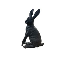 Large composite hare figures, together with a bust and two ballerina figures, Hare H38cm 