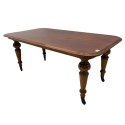 Victorian and later mahogany low table, on four turned legs