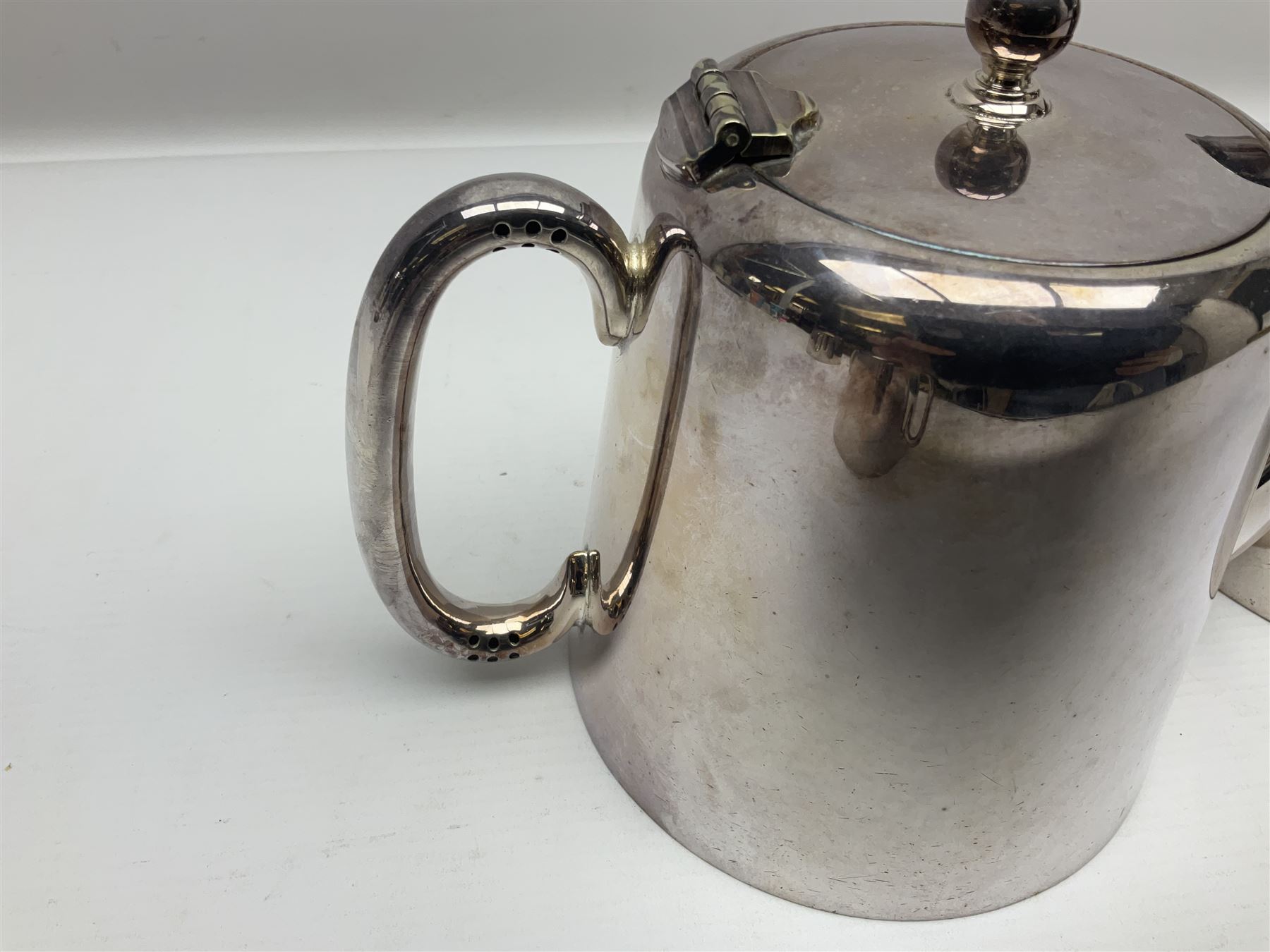 EPNS four piece tea service, comprising teapot, coffee pot, sugar bowl and milk jug