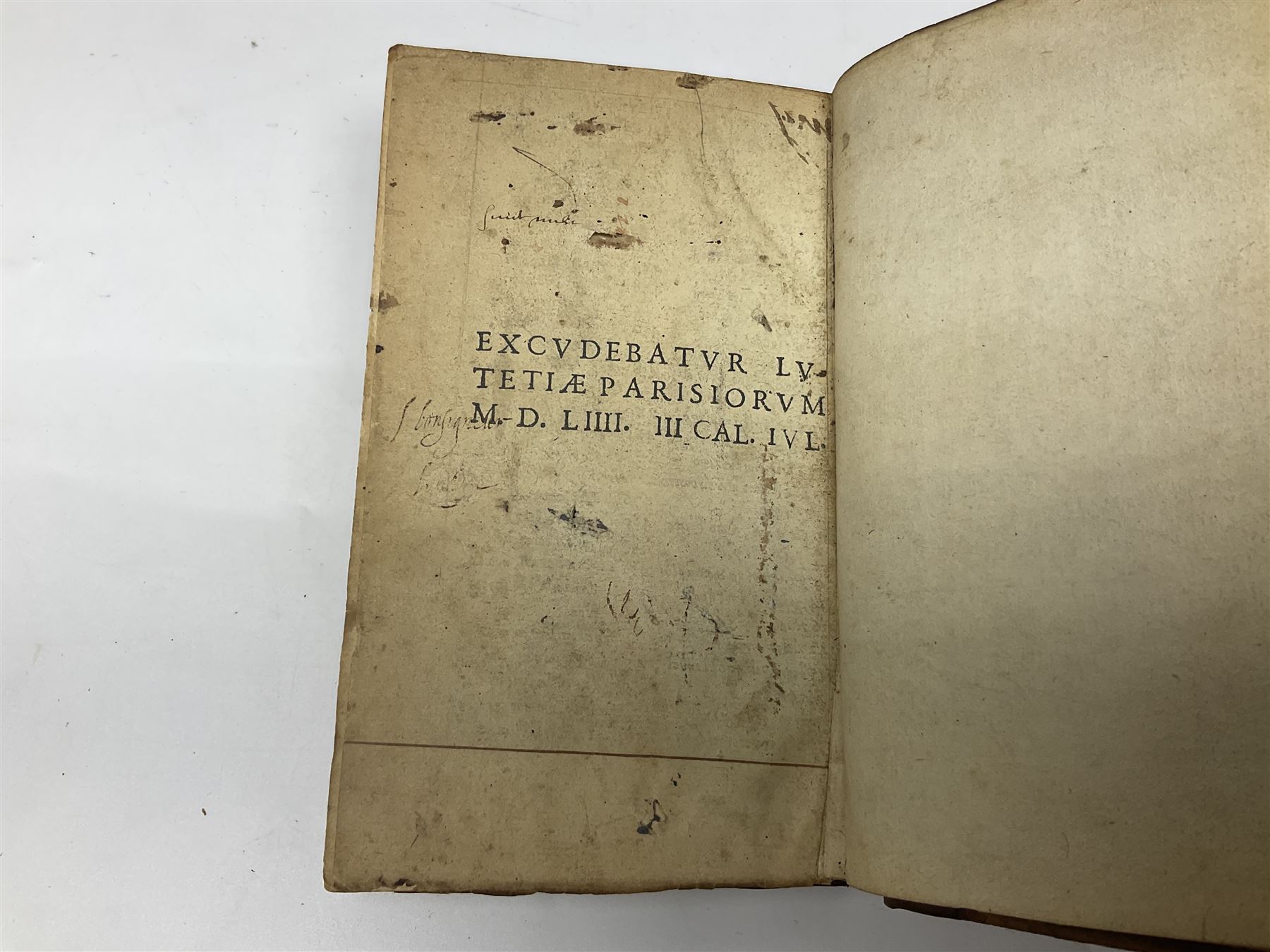 Homer's Illiad, 1554, with engraved title plate, complete book in greek text, the book has been rebound and rebacked