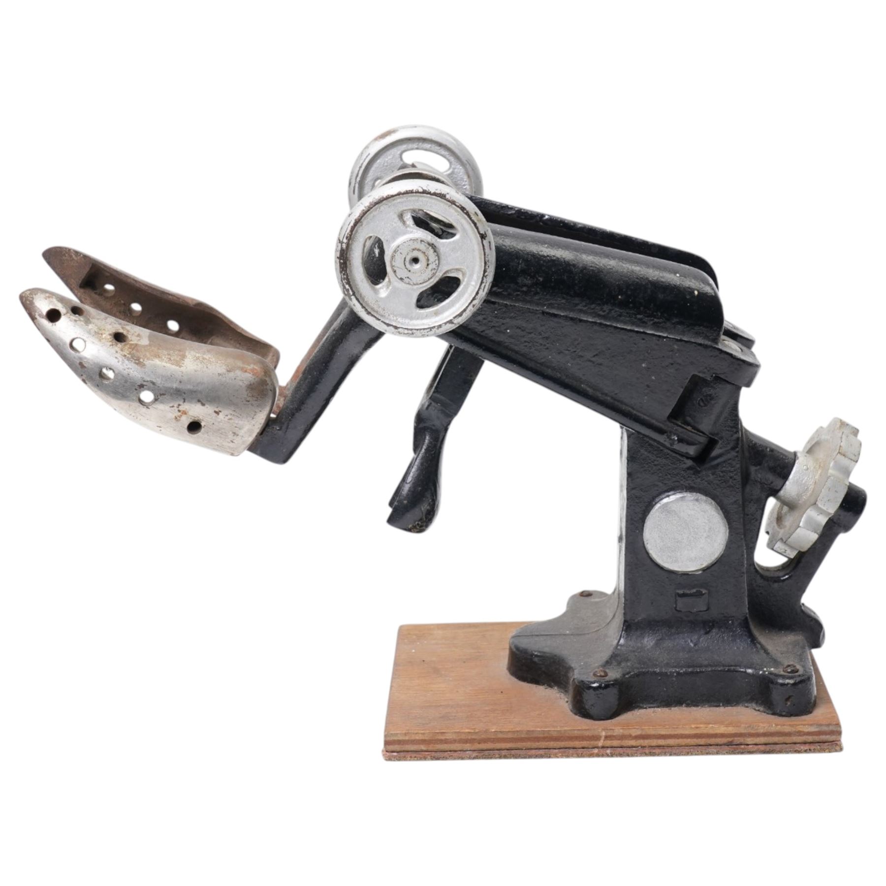 Cast iron industrial cobbler shoe stretcher, H32cm