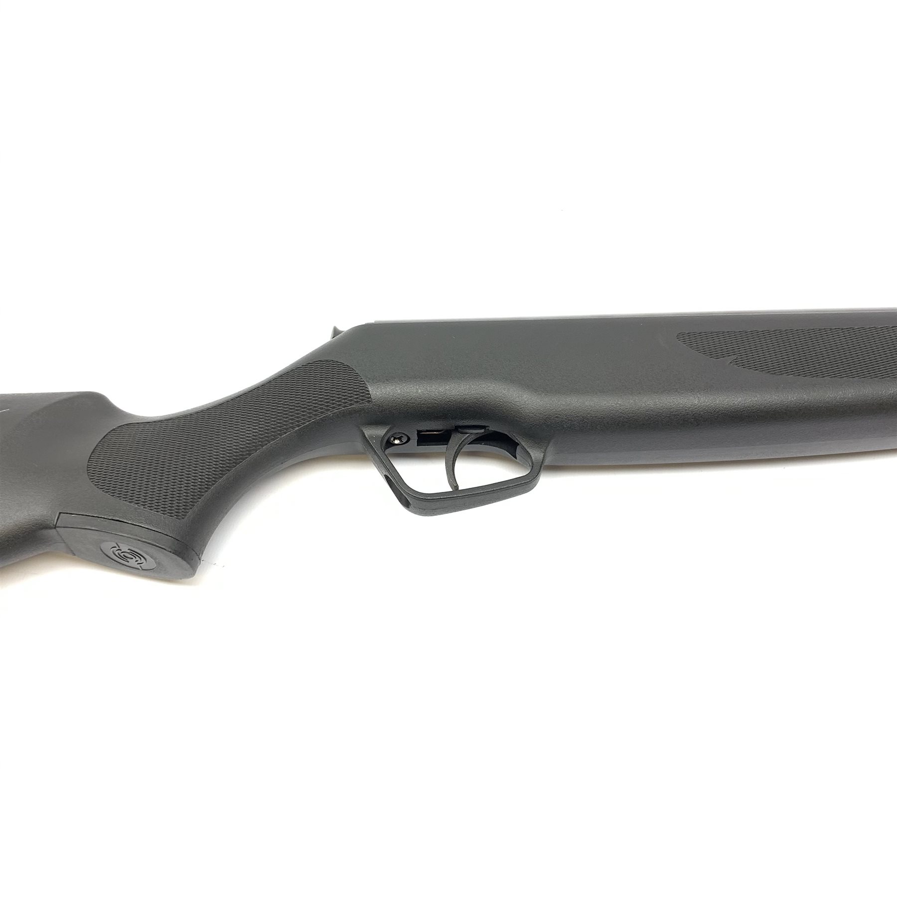 Stoeger Model X20 .22 air rifle with break barrel action, plastic stock and fitted integral moderator L108cm overall, with manual, tin of pellets and quantity of targets