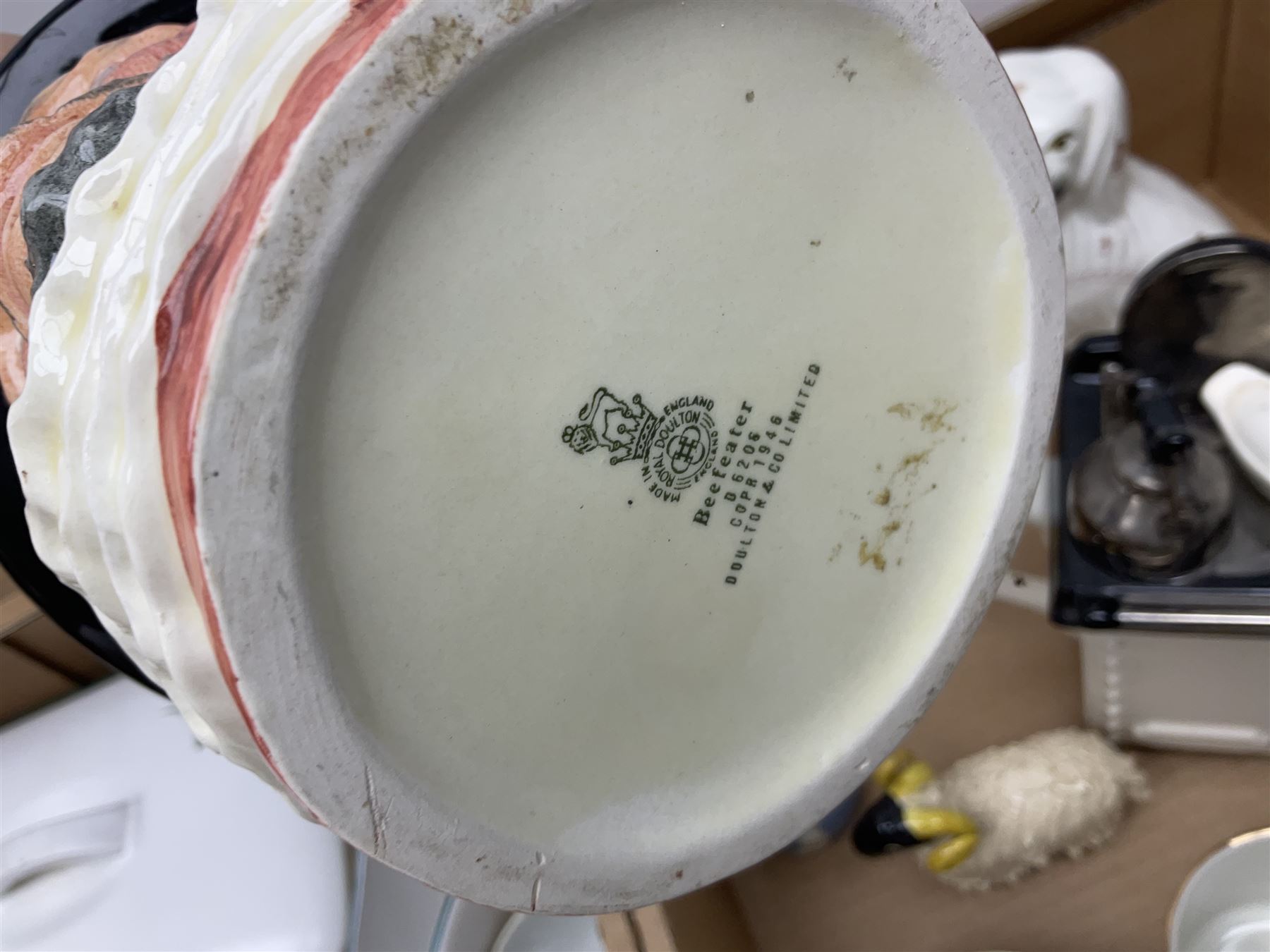 Denby Greenwheat pattern dinner wares, together with Royal Doulton Tumbling Leaves pattern tea and dinner wares, Royal commemorative ceramics including Wedgwood Jasperware table lighter, pair of Victorian glass hand painted vases, large blue and white urn with lid, Noritake part tea set, Staffordshire style dog and other ceramics and collectables, in boxes