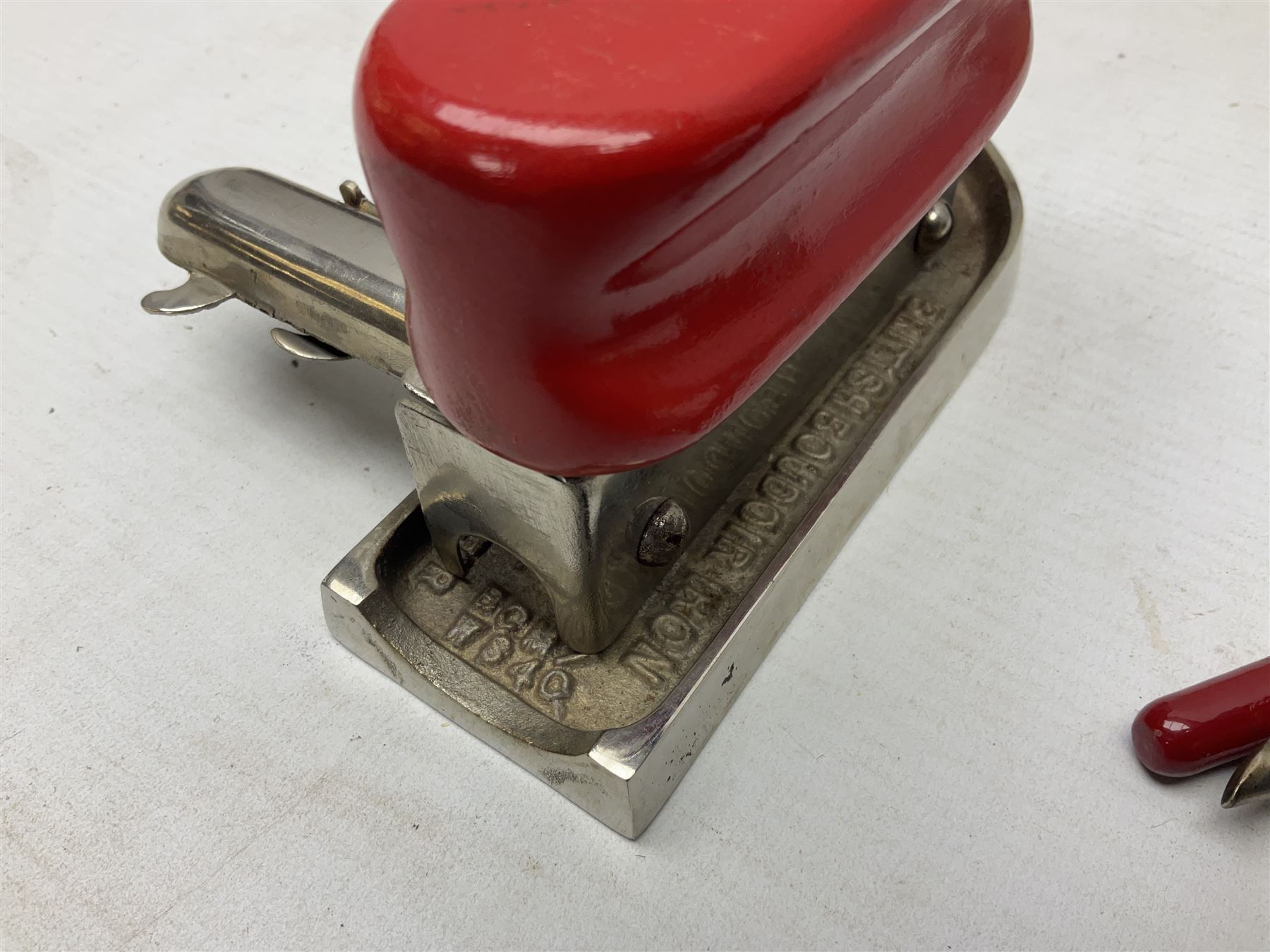 Stanley No.4 wood working plane, in original box, together with a cash tin box and British Boudoir travel iron 
